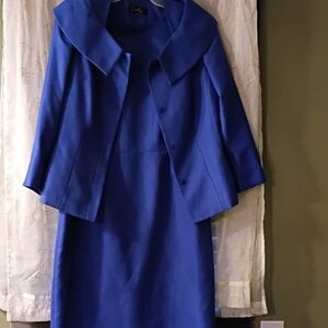 Elegant Blue Women's Dress with Jacket